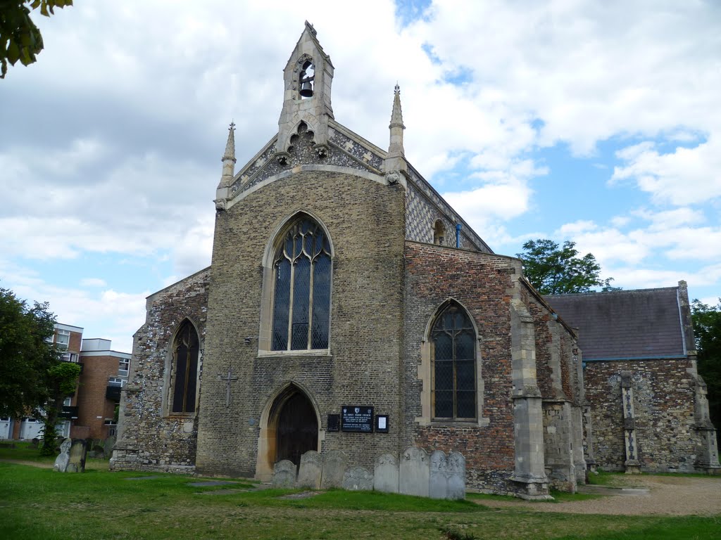 115. all saints church. originally 11c, remains of 12th 13thc rebuilding. enlarged 14th 15thc. kings lynn, norfolk. aug 2011.