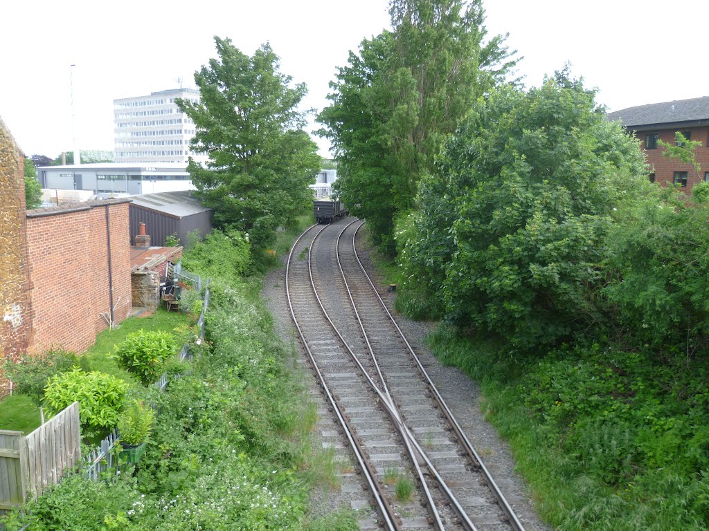 disused branch line from kings lynn station to kings lynn docks. kings lynn, norfolk. june 2012.