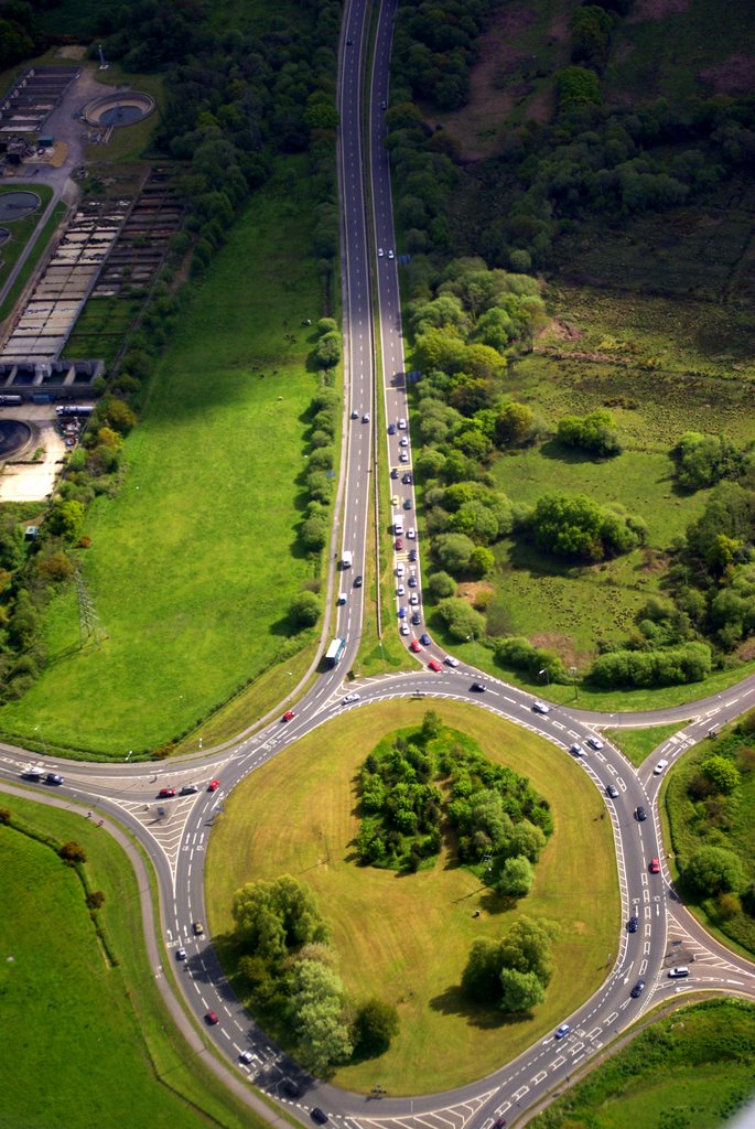 Stony Lane roundabout from the air