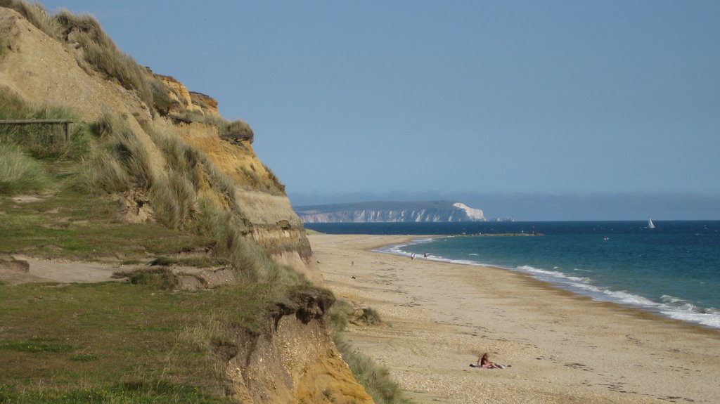 Hengistbury Head Cliffs and the Isle of Wight