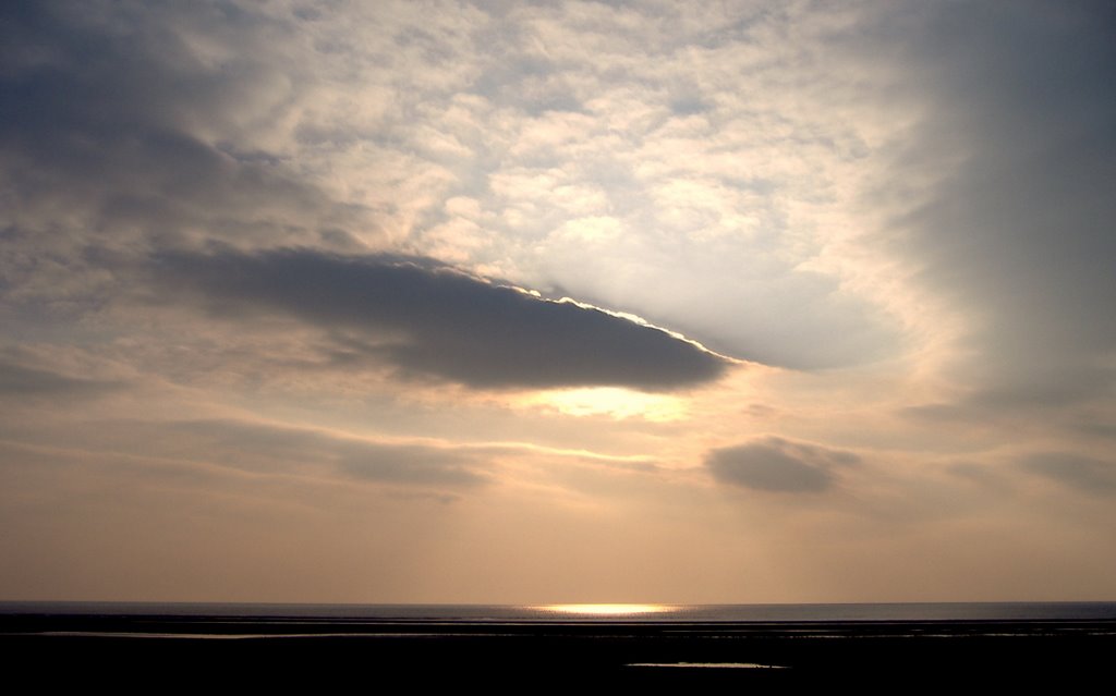 Sunset  7.26p.m looking west over Liverpool Bay
