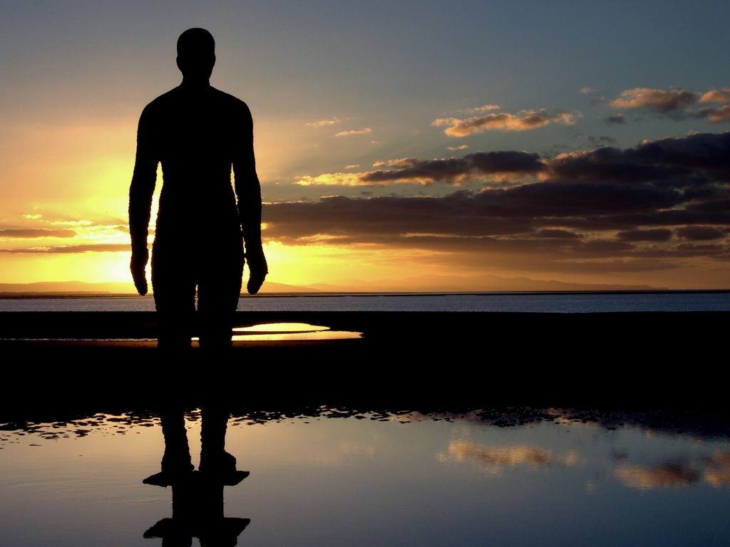 The Illuminated Man Looking West Towards The Welsh Coast ... Sunset Time 3.50pm