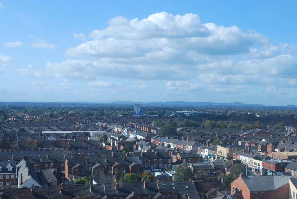 West view from Rail House, Beaston Castle on far right.