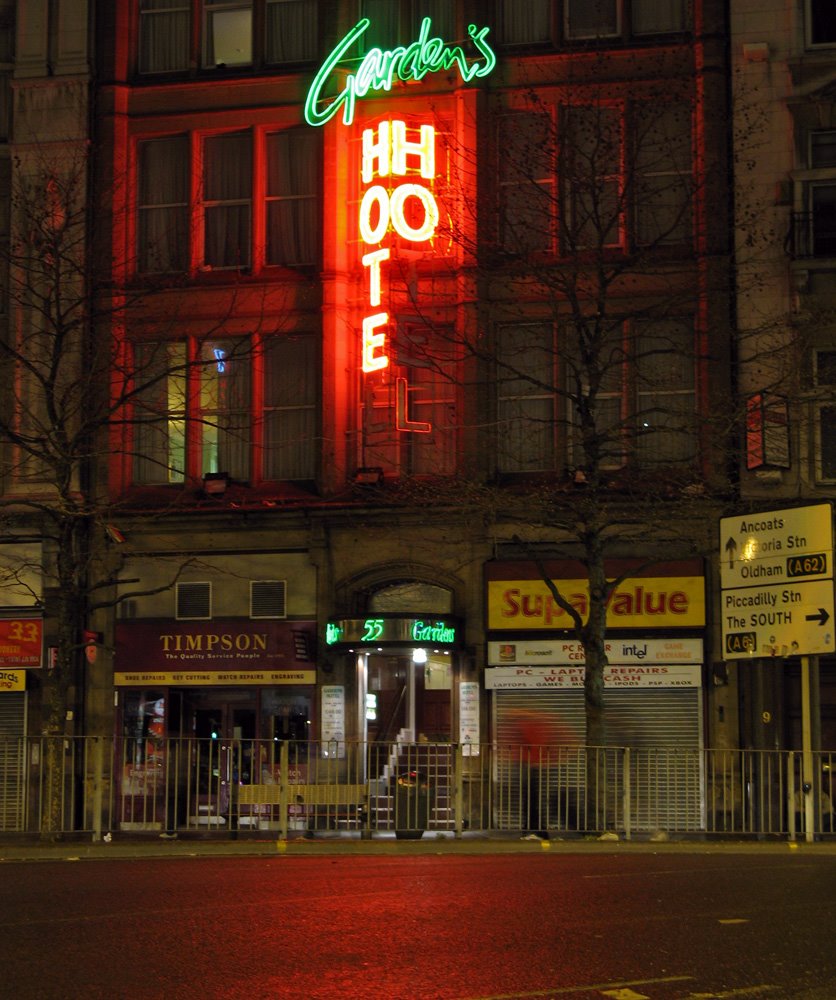 Gardens Hotel at night