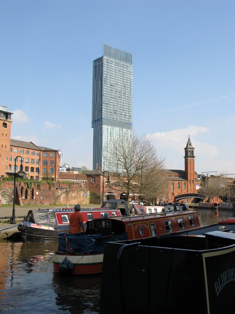 Beetham Tower from Bridgewater canal basin Manchester UK.