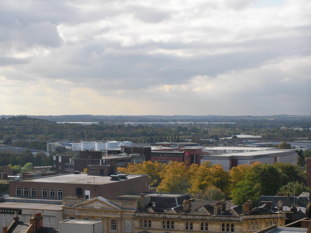 Panorama of the south west Northampton from Northampton Town Centre