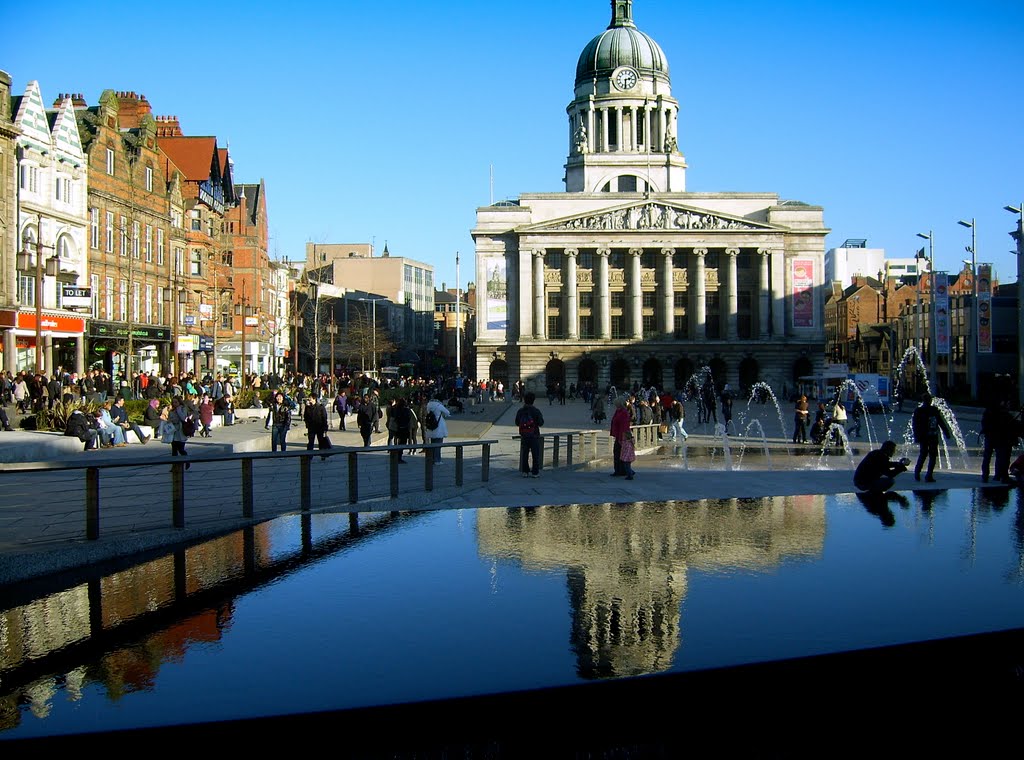 The Old Market Square and Council House, Nottingham, UK.