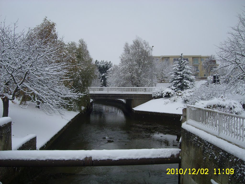 snowy Coppins Bridge, Newport, Isle of Wight 02 Dec 2010