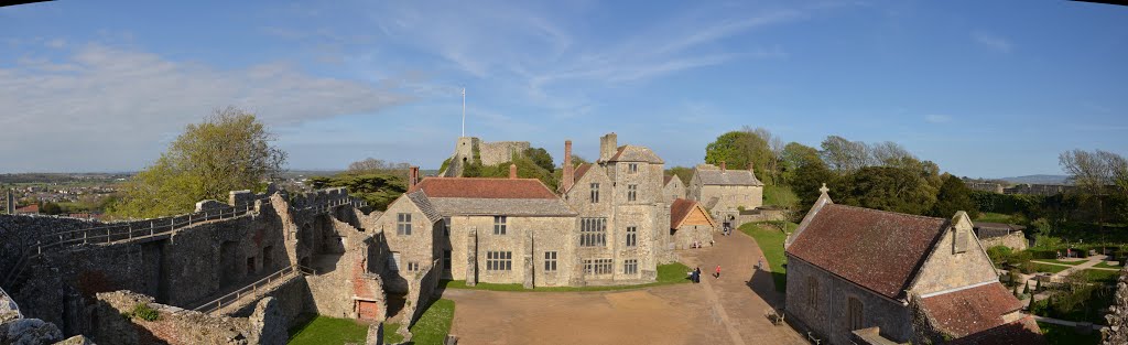 Carisbrooke Castle Courtyard Panorama- from the Gate House