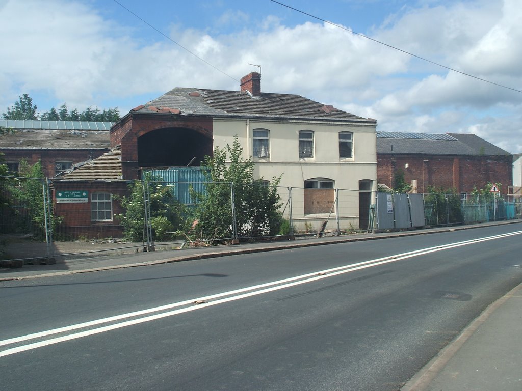 ossett tram shed being demolished.