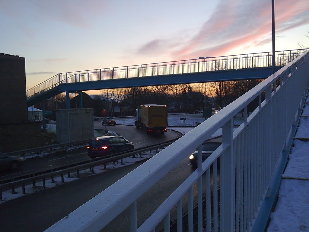 gawthorpe blue bridge in winter 2010.