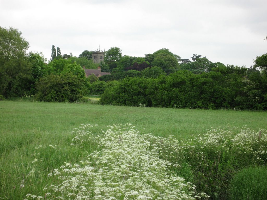 Church of St.Botolph at Sibson from near Eightlands Farm