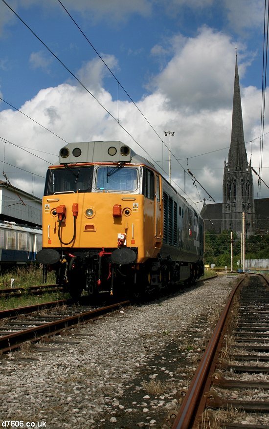Class 50 Diesel Locomotive with St Walburgs  Church