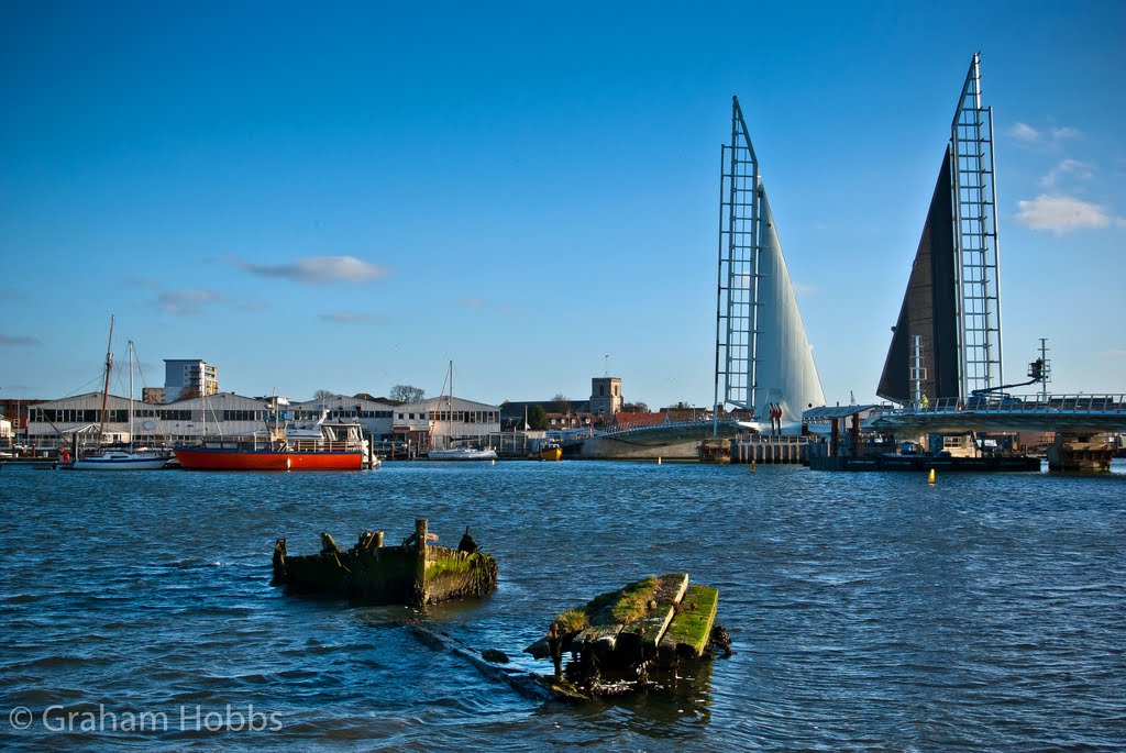 new bridge, old wrecks