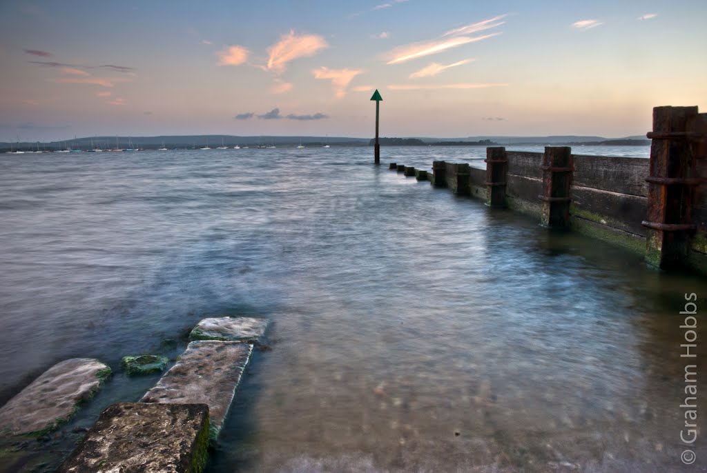 Hamworthy groynes at sunset