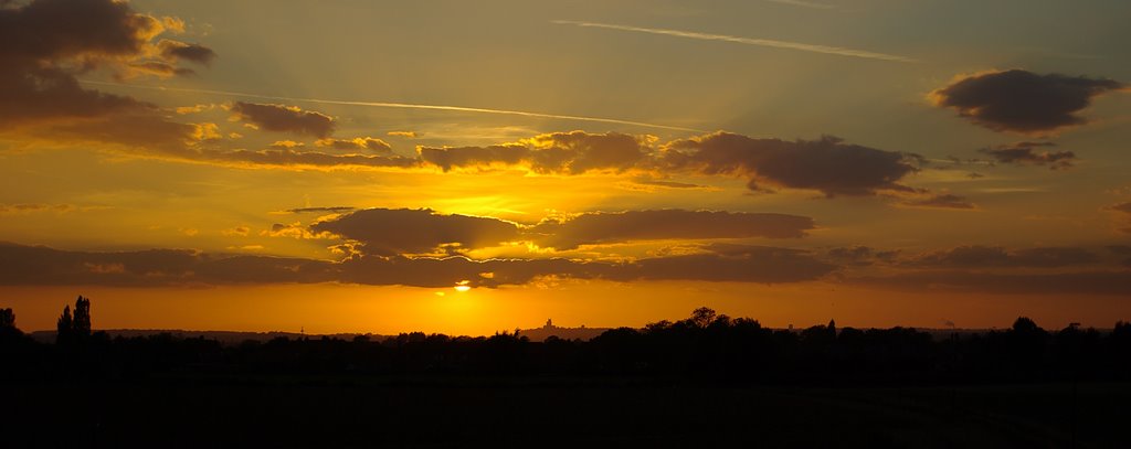 Setting sun over Lincoln Cathedral