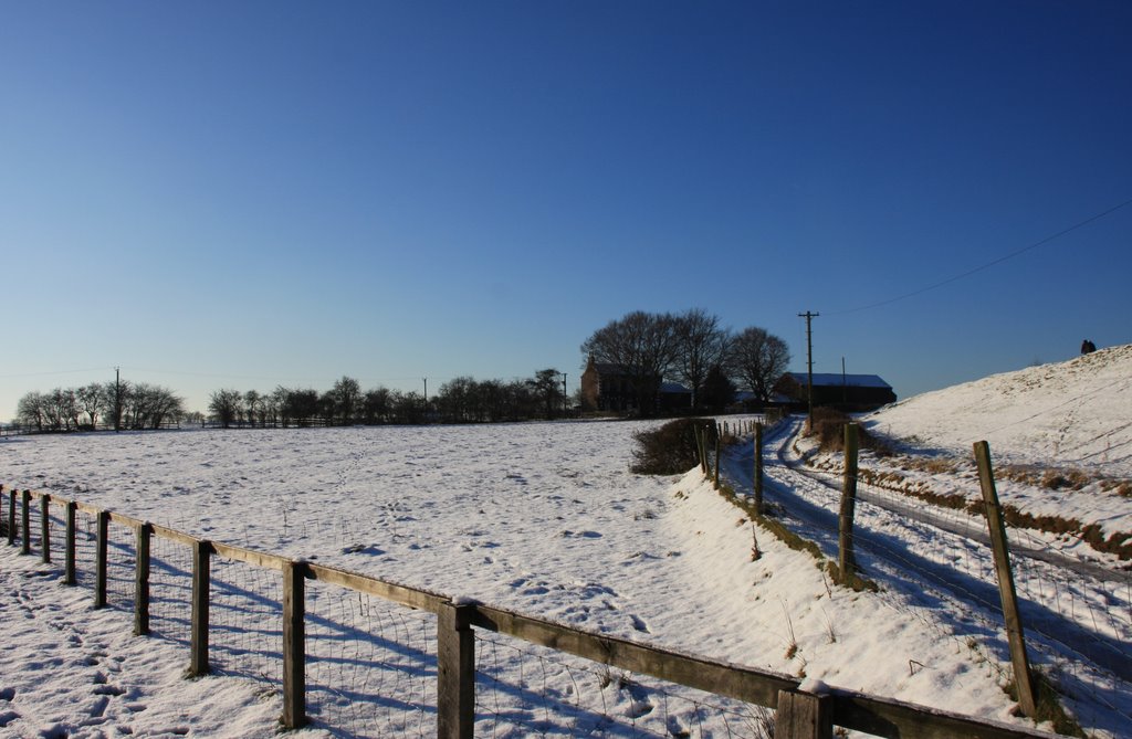 Radcliffe Old Hall, Bury, in the snow