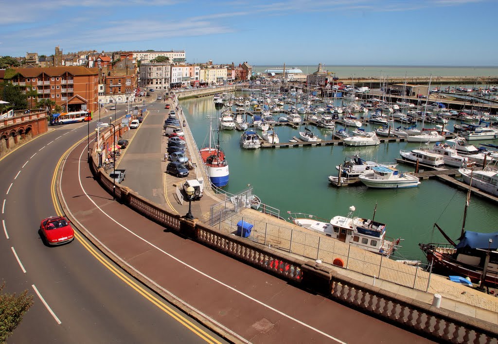 Ramsgate Inner Harbour and Harbour Parade, from Sion Hill