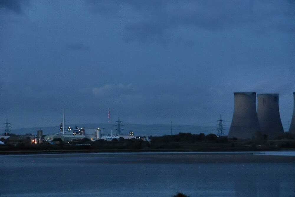 Fiddlers Ferry and Winter Hill , dusk