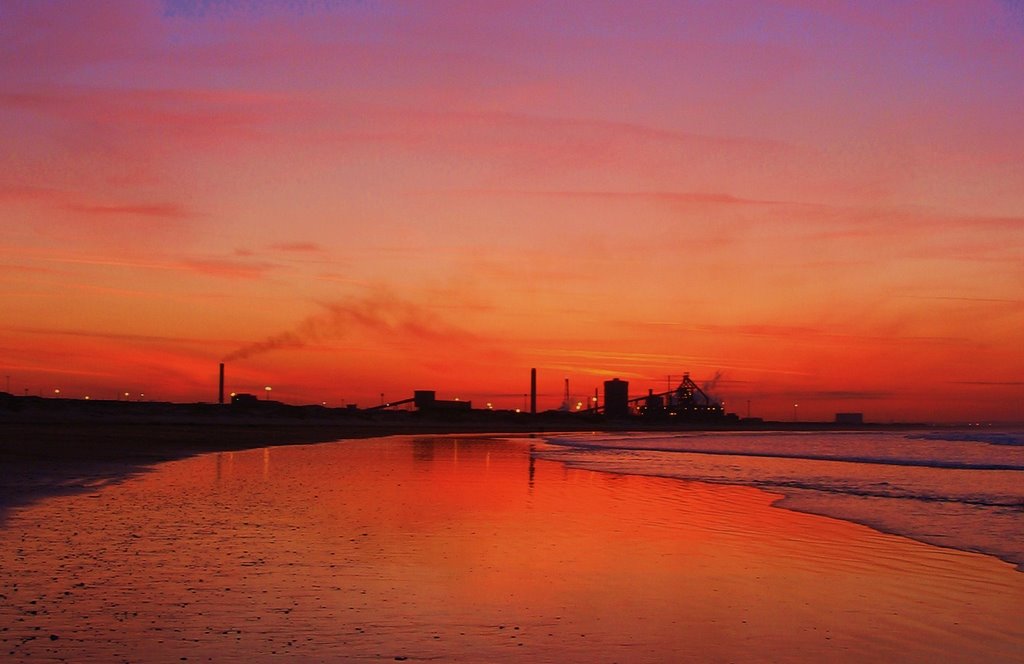 Sunset over Steel, Redcar Beach