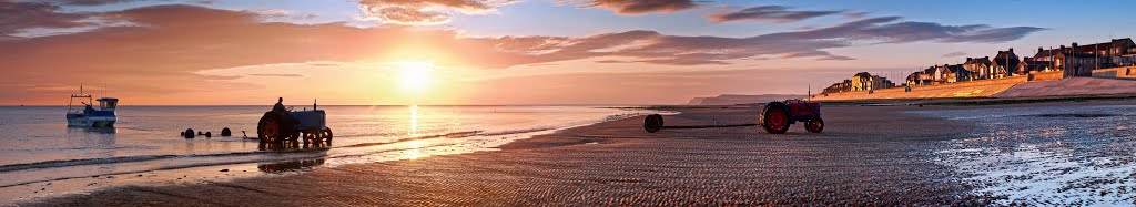 On the beach at sunrise