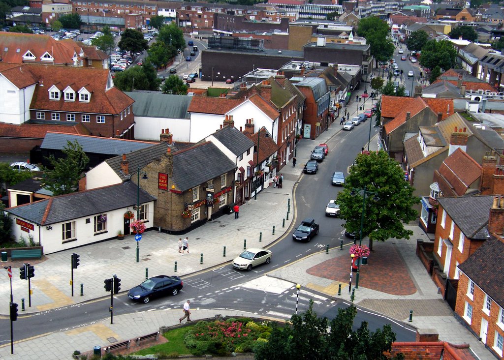 Rayleigh High Street taken from the Holy Trinity Church tower 2008