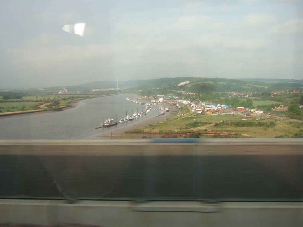 View form Eurostar as it crosses River Medway at Cuxton
