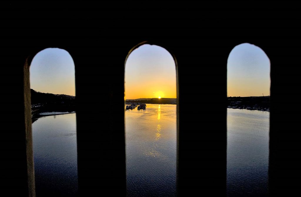 sunset from the Rochester Bridge