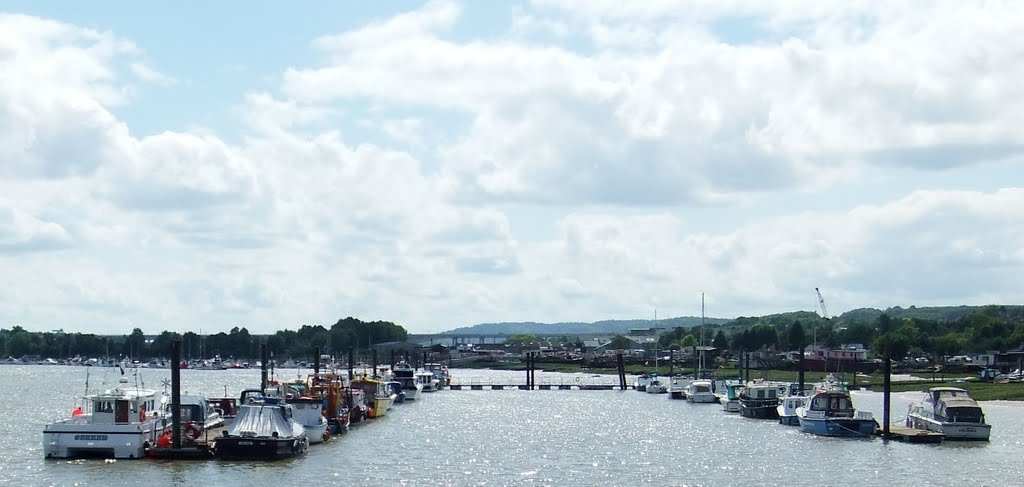 From the Moorings to the M2 Medway Bridge, Rochester, Kent, UK.