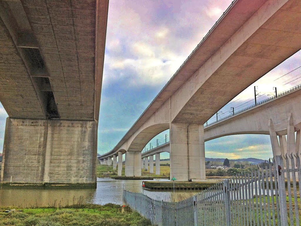 Under the Medway Bridges