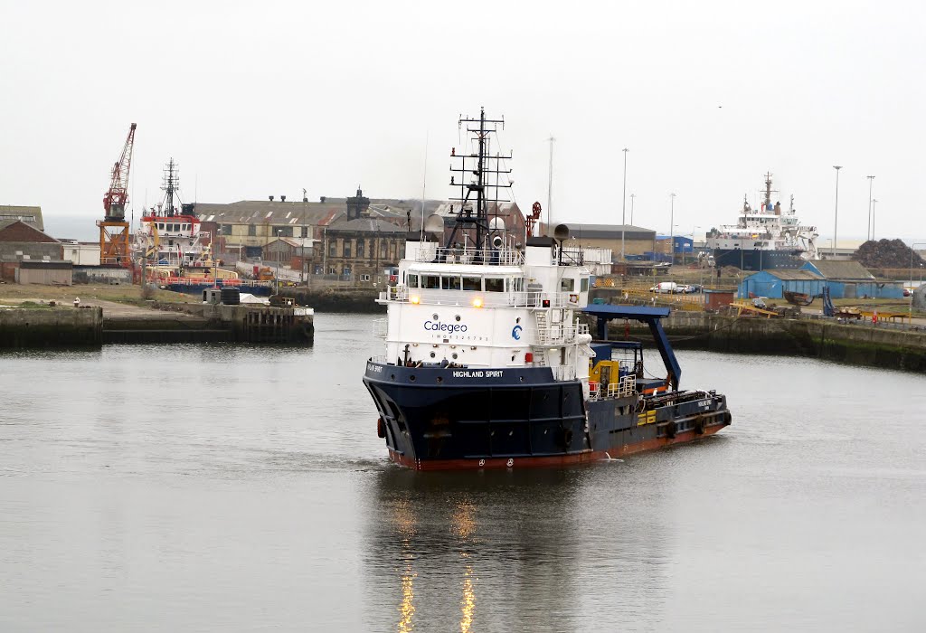 Ship Leaving the River Wear After Repairs