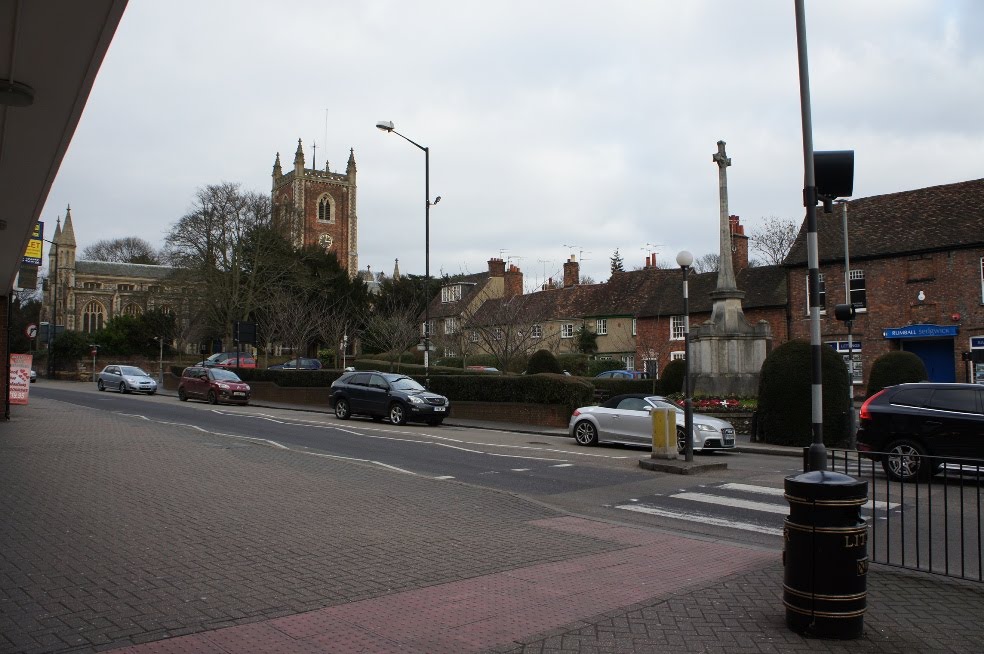 St peters Street and Church of St Peter - St Albans