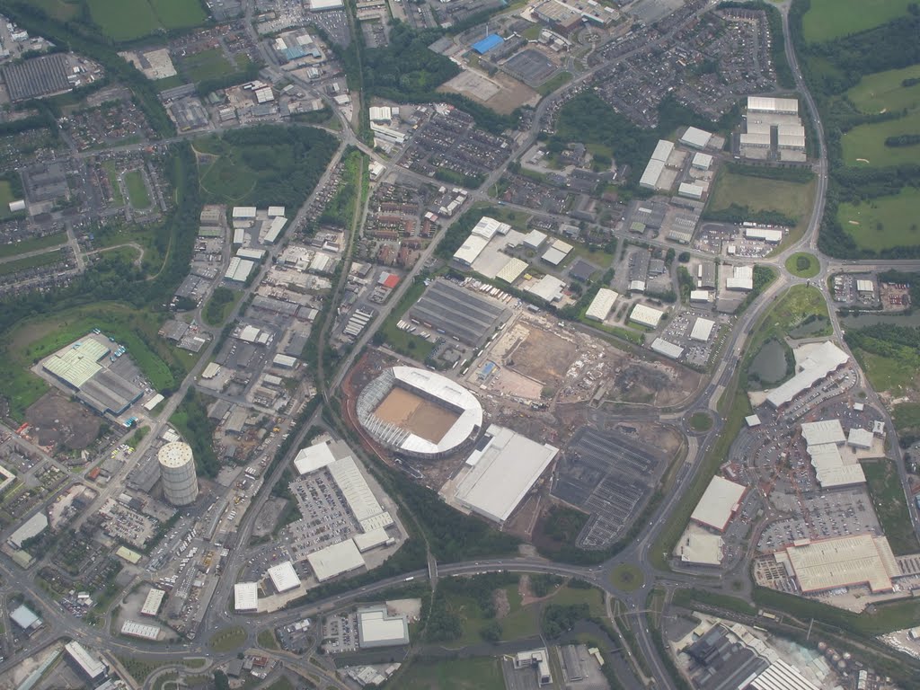 St Helens RLFC stadium under construction - aerial view