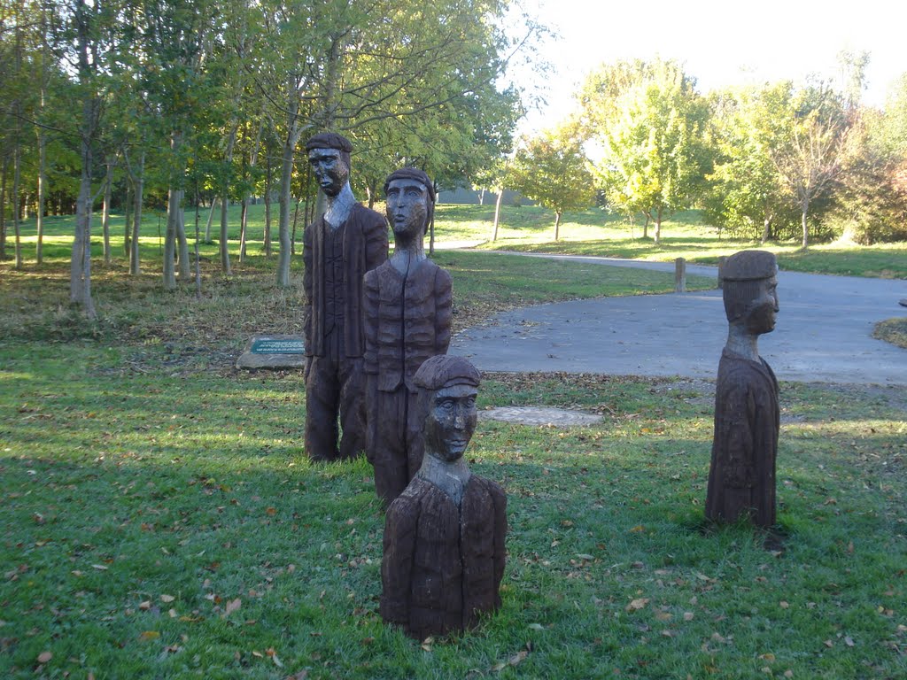 Miners carvings at Brierley Forest Park