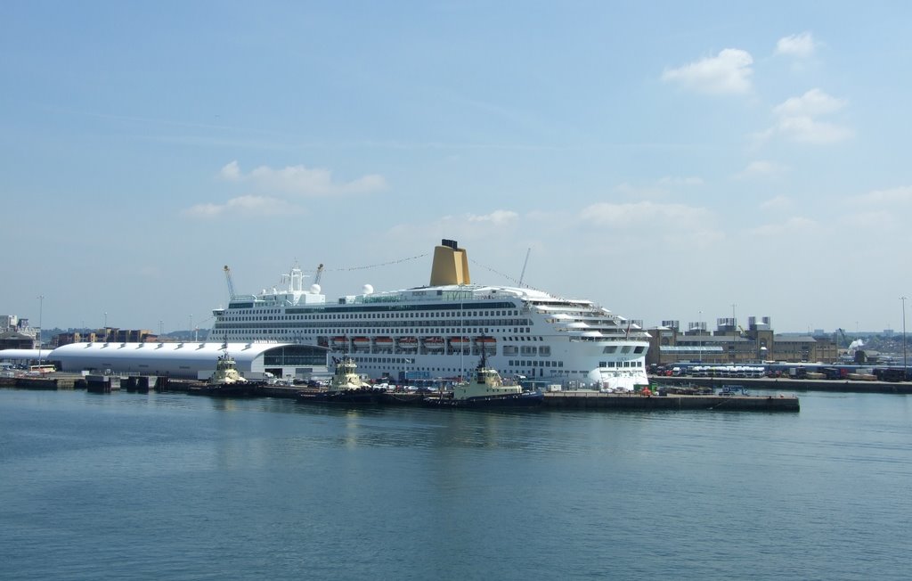 Cruise liner "Aurora" moored at the Ocean Terminal, Southampton