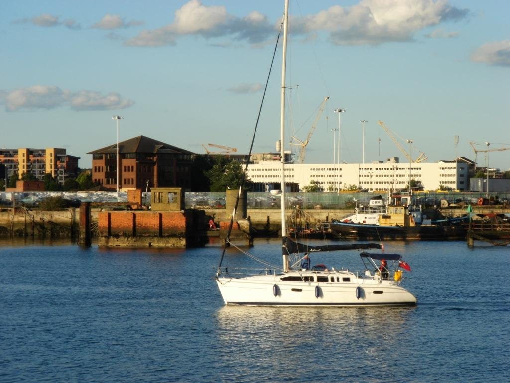 Southampton: a sailing boat porting