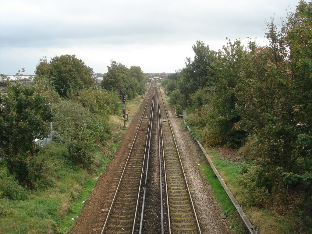 Looking Along the Railway to Sittingbourne Station