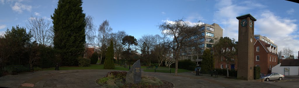 Square with monument in Solihull