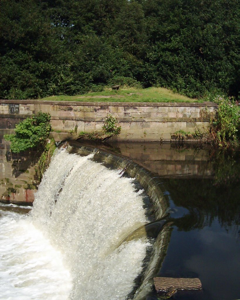 Weir on the River Tame at Reddish Vale, Stockport, Cheshire