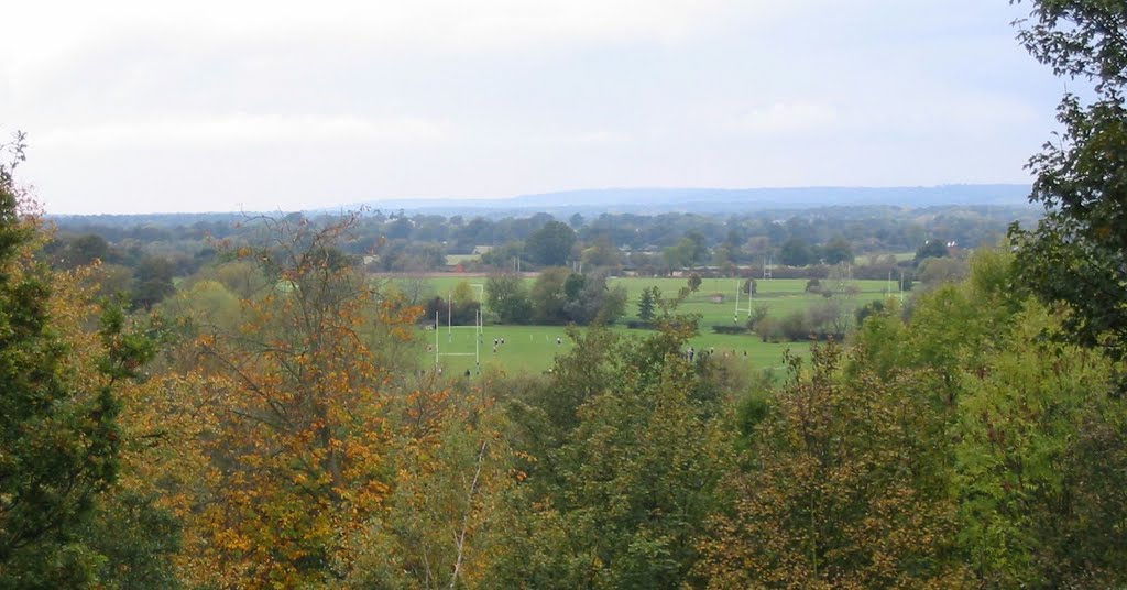 View north-west from motte, Tonbridge Castle, October 2004