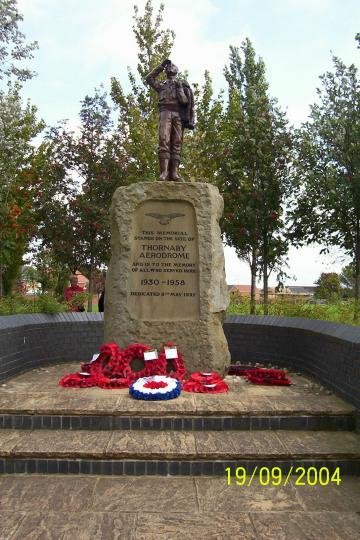 Thornaby Aerodrome memorial statue