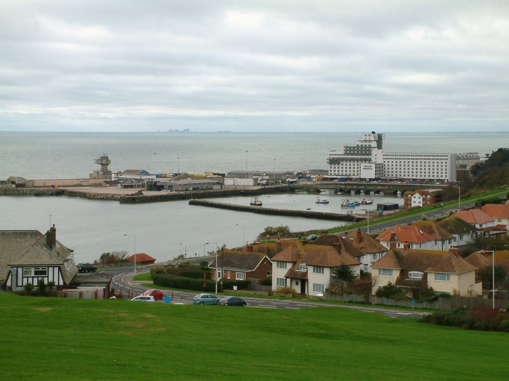 Folkestone harbour from Martello tower No3