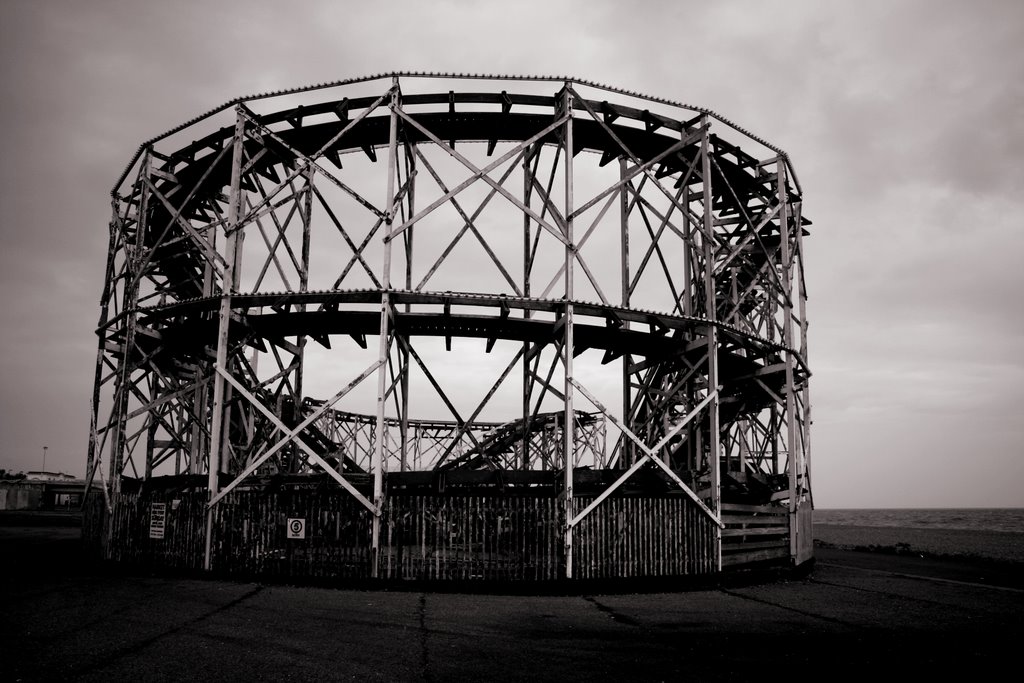 abandoned roller coaster in folkestone