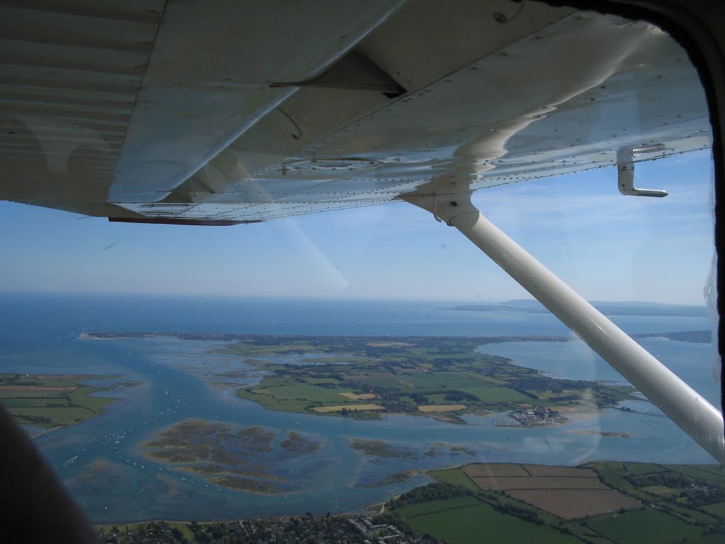 Aerial shot of Hayling Island from the north