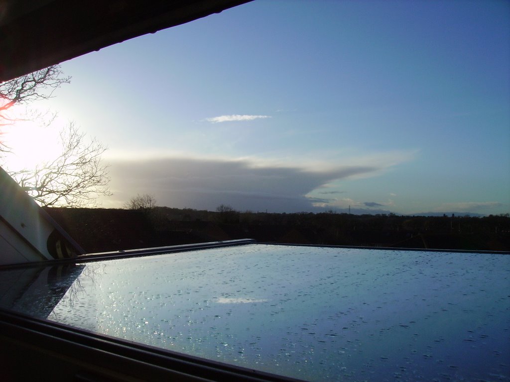 huge approaching storm anvil cloud
