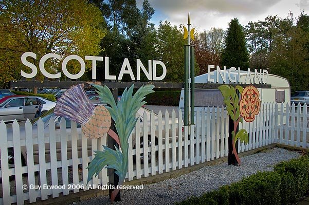 Near Poynton: Old border sign from (?) West Coast Main Line