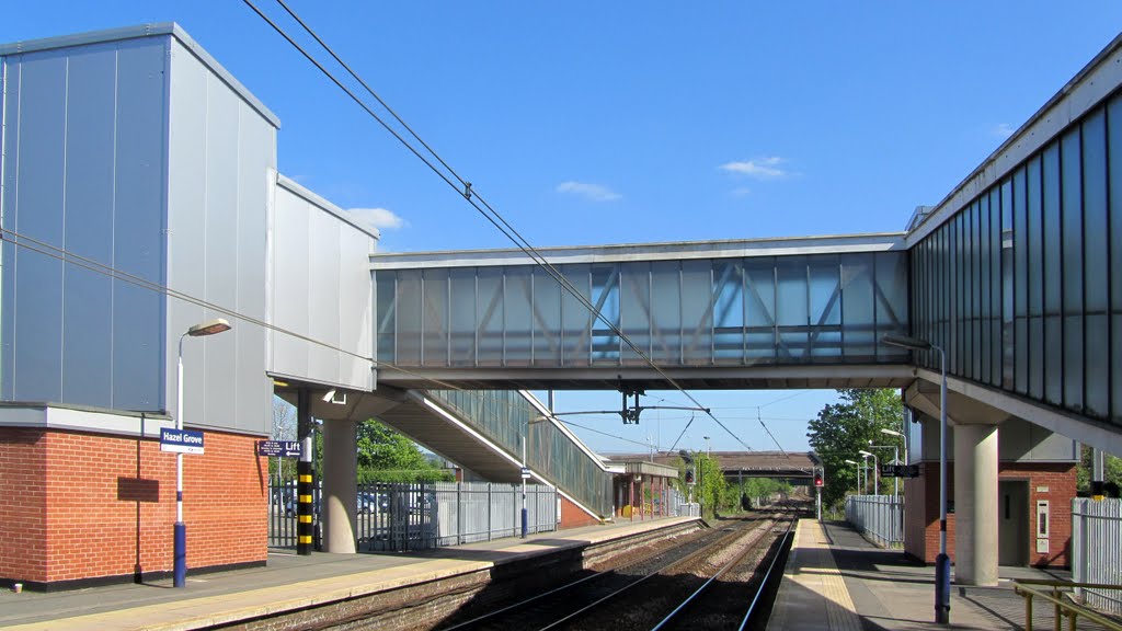 Hazel Grove railway station footbridge walkway
