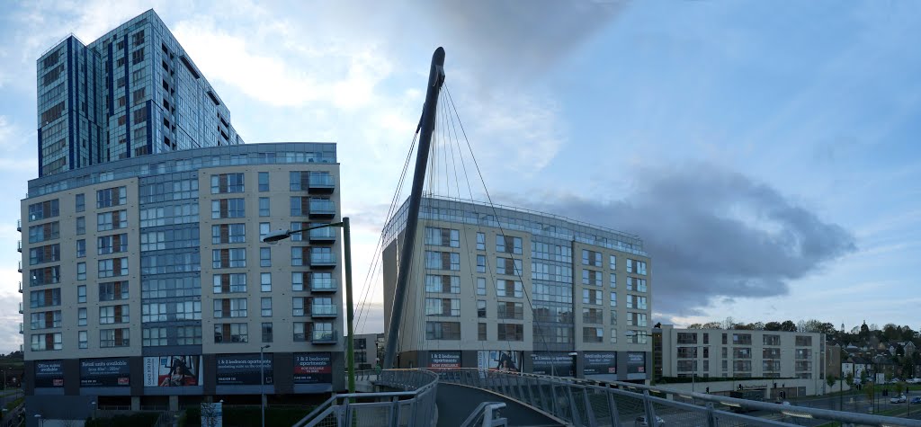 Kodak building development from footbridge (November 2013)