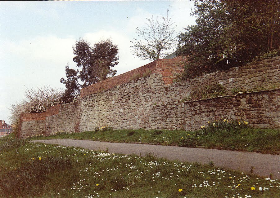 Hereford, remains of town wall towards river