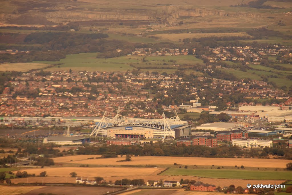 Aerial - The Reebok Stadium from the Manchester Liverpool Low Level Corridor